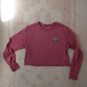 Vans cropped long sleeve shirt size S 100% cotton